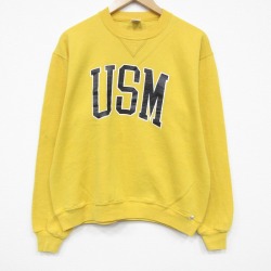 ラッセル 80s 長袖スウェット USM イエロー M | 古着