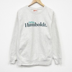 M★古着 MVスポーツ 長袖 スウェット メンズ 00年代 00s Humboldt リバースタイプ クルーネック 薄グレー 霜降り 26may02
