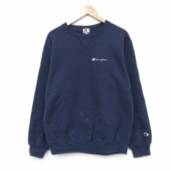 チャンピオン 90s 長袖スウェット ワンポイントロゴ ネイビー L | 古着