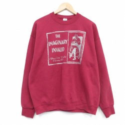 フルーツオブザルーム 90s 長袖スウェット IMAGINARY バーガンディ XL | 古着