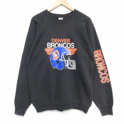 フルーツオブザルーム 80s 長袖スウェット NFL デンバーブロンコス ラグラン ブラック L | 古着