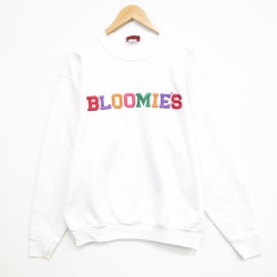 L★古着 長袖 スウェット メンズ 90年代 90s BLOOMIES 刺繍 クルーネック USA製 ホワイト 26may16