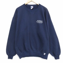 ラッセル 90s 長袖スウェット ANDERSEN ネイビー XL | 古着
