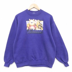 00s 長袖スウェット くまのプーさん パープル M | 古着