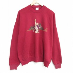 ニューヨーク 90s 長袖スウェット バーガンディ XL | 古着