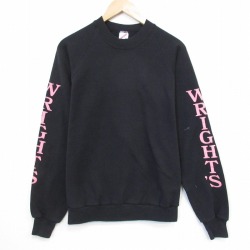 80s ラグランスウェット WRIGHTS ブラック M | 古着