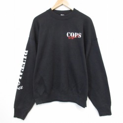フルーツオブザルーム 90s 長袖スウェット COPS ブラック XL | 古着