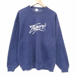 フルーツオブザルーム 90s 長袖スウェット zacharys ネイビー XL | 古着