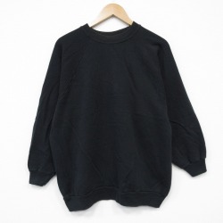 00s ラグランスウェット ブラック XL | 古着