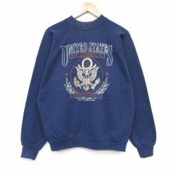 フルーツオブザルーム 90s 長袖スウェット ワシントンDC ネイビー L | 古着
