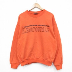 エアロポステール 90s 長袖スウェット ビッグロゴ オレンジ XL | 古着