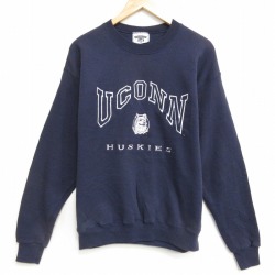 リー 90s 長袖スウェット コネチカットハスキーズ刺繍 ネイビー L | 古着