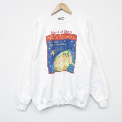 ヘインズ 00s 長袖スウェット ウォークアメリカ ホワイト XL | 古着
