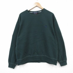 トミーヒルフィガー 90s 長袖スウェット ワンポイントロゴ グリーン XL | 古着