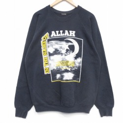 90s ラグランスウェット ALLAH ブラック XL | 古着