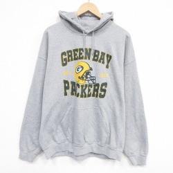 NFL グリーンベイペッカーズ 長袖パーカー アメフト グレー XL | 古着