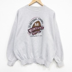 90s 長袖スウェット モンタナ刺繍 グレー XL | 古着