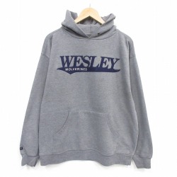 ジャンスポーツ 00s 長袖パーカー WESLEY刺繍 グレー XL | 古着