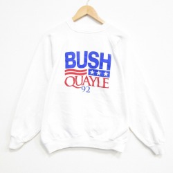 L★古着 ヘインズ 長袖 スウェット メンズ 90年代 90s ブッシュクエール ラグラン クルーネック ホワイト 26jun04