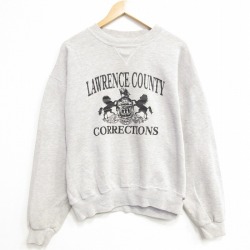 XL★古着 ラッセル 長袖 スウェット メンズ 00年代 00s LAWRENCE クルーネック グレー 霜降り 26jun04