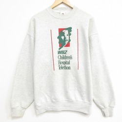 XL★古着 フルーツオブザルーム 長袖 スウェット メンズ 90年代 90s WBZ クルーネック USA製 グレー 霜降り 26jun04