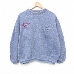 L★古着 ドッカーズ 長袖 スウェット メンズ 90年代 90s ワンポイントロゴ クルーネック パープル 霜降り 26jun09