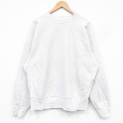 XL★古着 長袖 スウェット メンズ 00年代 00s 無地 リバースタイプ 大きいサイズ クルーネック グレー 霜降り 26jun11
