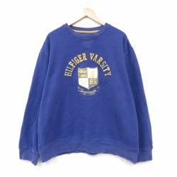 トミーヒルフィガー 長袖スウェット VARSITY ブルー メンズXL相当 | 古着