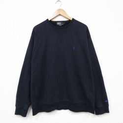 ラルフローレン 90s 長袖スウェット ワンポイントロゴ ネイビー メンズXL相当 | 古着
