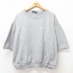 【50%OFF】XL★古着 チャンピオン champion 半袖 スウェット メンズ 大きいサイズ クルーネック グレー 霜降り 25may24 中古 スエット トレーナー トップス