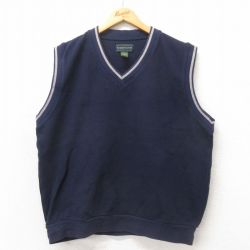 IZOD 00s ノースリーブスウェット 鹿の子 ネイビー L | 古着