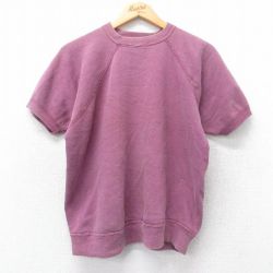 M★古着 半袖 ビンテージ スウェット メンズ 60年代 60s 無地 ラグラン クルーネック エンジ 【spe】 25jul04 中古 スエット トレーナー トップス