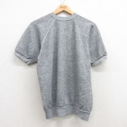 M★古着 半袖 スウェット メンズ 80年代 80s 無地 ラグラン クルーネック USA製 グレー 霜降り 【spe】 25jul04 中古 スエット トレーナー トップス
