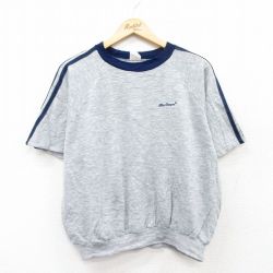 【20%OFF】XL★古着 半袖 スウェット メンズ 80年代 80s ラグラン クルーネック USA製 グレー 霜降り他 25jul08 中古 スエット トレーナー トップス