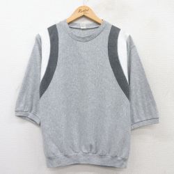 M★古着 半袖 スウェット メンズ 80年代 80s 無地 クルーネック USA製 グレー 霜降り他 【spe】 25jul08 中古 スエット トレーナー トップス