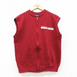 L★古着 スポルディング ノースリーブ フルジップ スウェット メンズ 90年代 90s USA製 エンジ26feb03