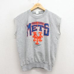 【20%OFF】80s ノースリーブスウェット ニューヨークメッツ グレー L | 古着