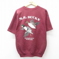 リー 90s 半袖スウェット M.R. DUCKS バーガンディ L | 古着
