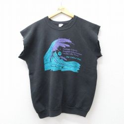 フルーツオブザルーム 90s ノースリーブスウェット Durham ブラック L | 古着