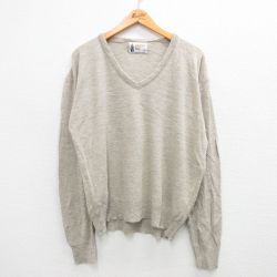 XL★古着 ロンドンフォグ 長袖 セーター メンズ 90年代 90s 大きいサイズ アクリル Vネック USA製 ベージュ系 カーキ 23oct09 中古 ニット トップス