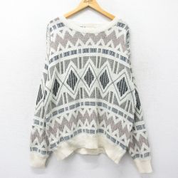 XL★古着 ロンドンフォグ 長袖 セーター メンズ 90年代 90s クルーネック 白他 ホワイト 24jan08 中古 ニット トップス