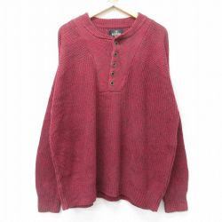 【20%OFF】XL★古着 レッドヘッド 長袖 セーター メンズ 00年代 00s 無地 大きいサイズ ヘンリーネック エンジ他 24nov01 中古 ニット トップス