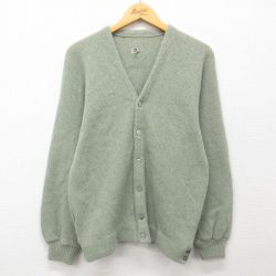 S★古着 長袖 ニット カーディガン メンズ 90年代 90s 無地 アルパカ 緑系 グリーン 24nov02 中古 トップス