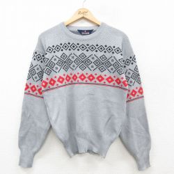 S★古着 長袖 セーター メンズ クルーネック グレー他 24nov12 中古 ニット トップス