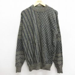 【50%OFF】L★古着 ルティグレ 長袖 セーター メンズ 90年代 90s アクリル クルーネック USA製 ベージュ系他 カーキ 24nov27 中古 ニット トップス
