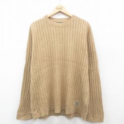 【50%OFF】XL★古着 エディーバウアー 長袖 セーター メンズ コットン クルーネック ベージュ カーキ 24nov29 中古 ニット トップス