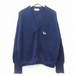 L★古着 長袖 ニット カーディガン メンズ 80年代 80s ミリタリー USネイビー ヤギ アクリル 紺 ネイビー 【spe】 24dec04 中古 トップス