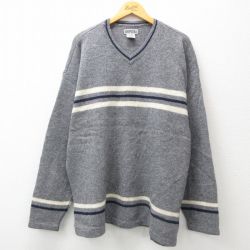 XL★古着 エアロポステール AEROPOSTALE 長袖 セーター メンズ 00年代 00s 大きいサイズ ウール Vネック グレー他 24dec11 中古 ニット トップス