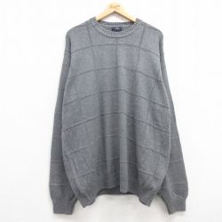 【50%OFF】XL★古着 ドッカーズ 長袖 セーター メンズ 大きいサイズ コットン クルーネック グレー 24dec12 中古 ニット トップス