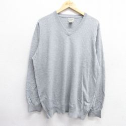 XL★古着 エルエルビーン LLBEAN 長袖 セーター メンズ 00年代 00s 無地 Vネック グレー 25jan06 中古 ニット トップス